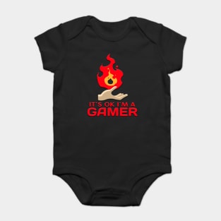 Its Ok Im A Gamer Red Baby Bodysuit